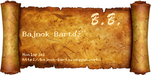 Bajnok Bartó névjegykártya